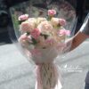 BÓ HOA HỒNG KEM DÂU MIX PHĂNG HỒNG