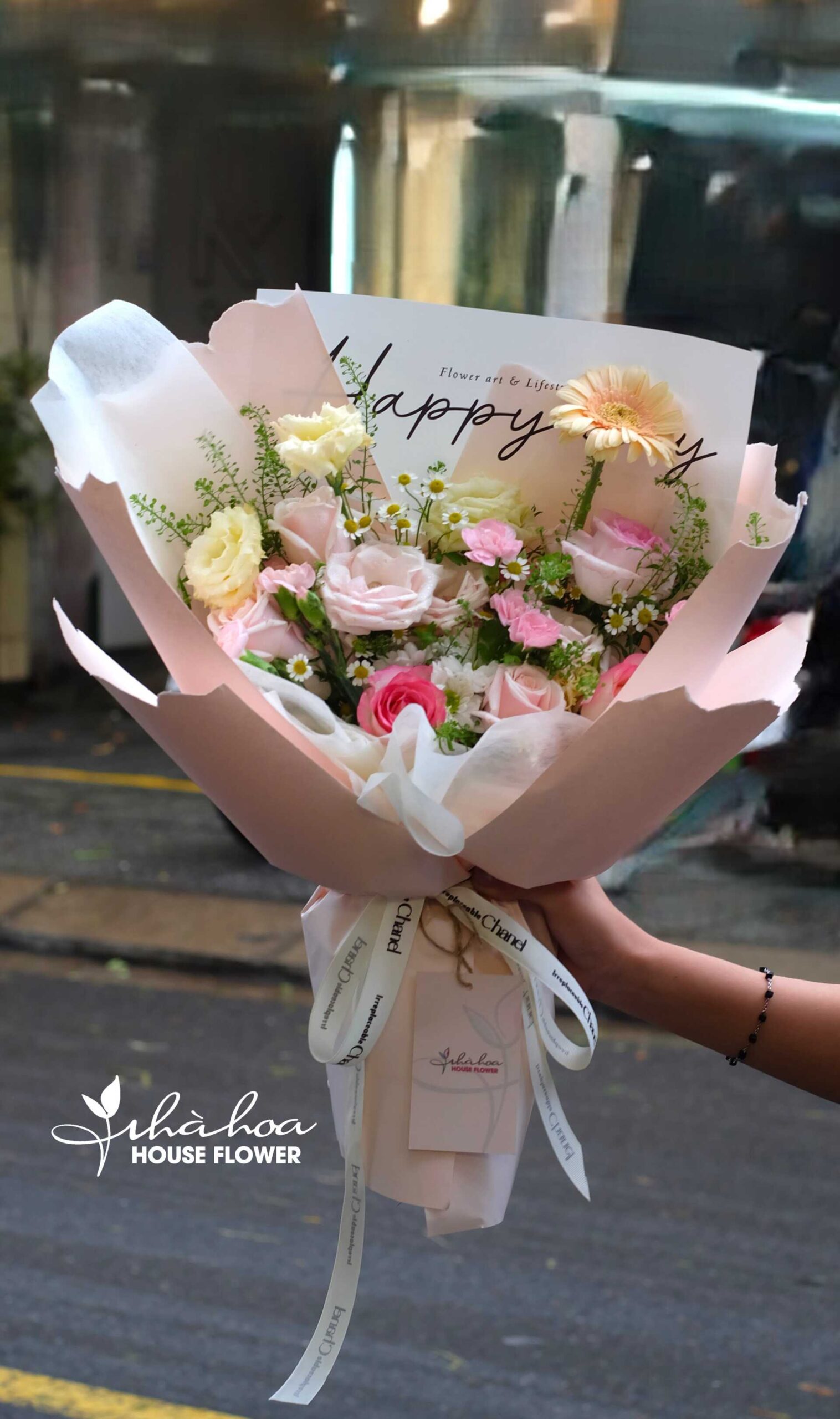 BÓ HOA HỒNG MIX ĐỒNG TIỀN- BH39