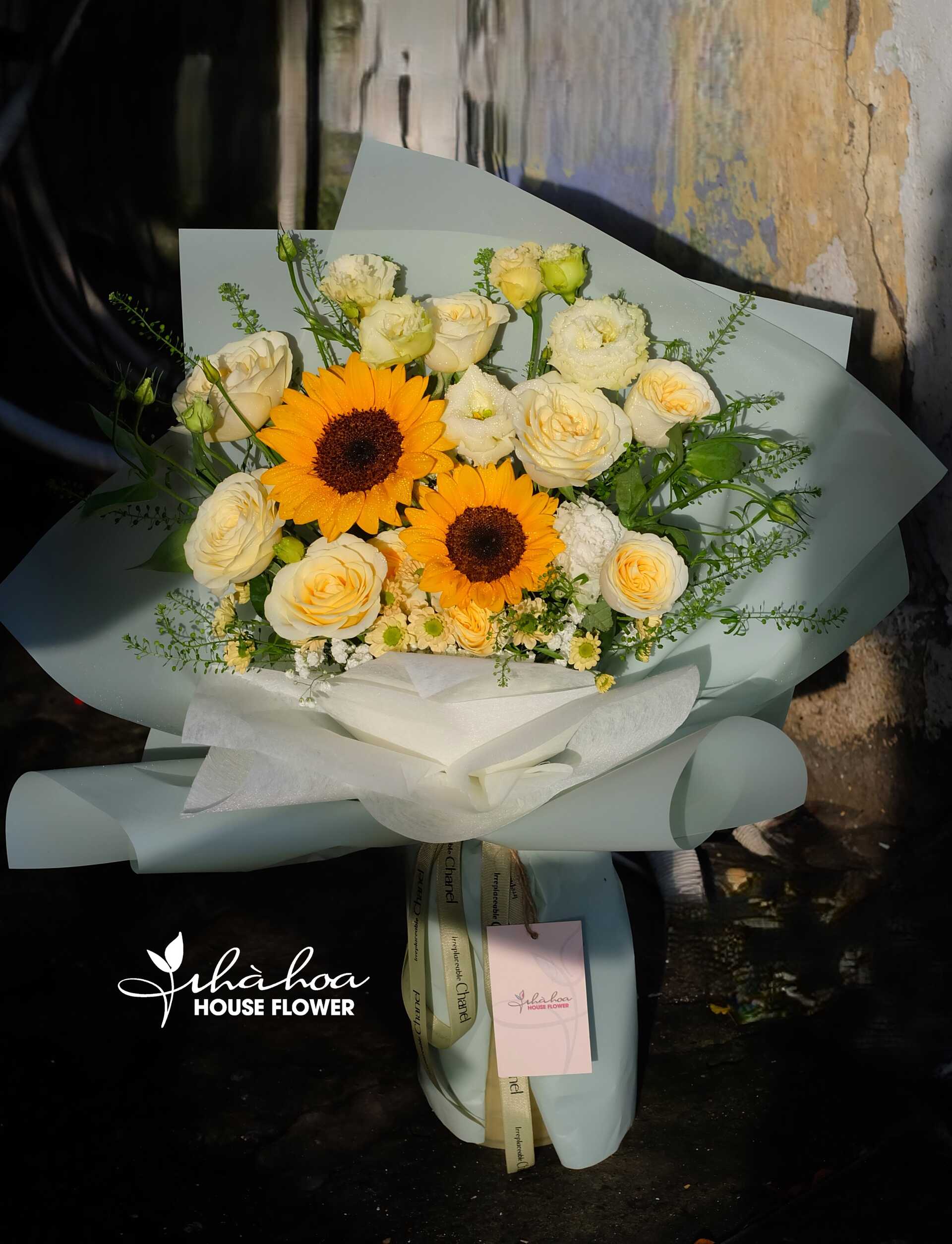 BÓ HOA HƯỚNG DƯƠNG MIX HỒNG VICTOR - BH37