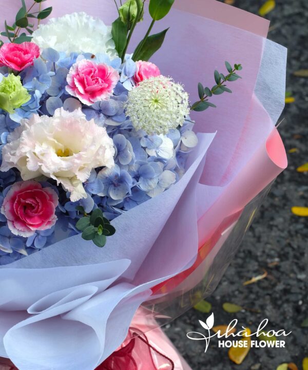 Bó hoa cẩm tú cầu mix phăng