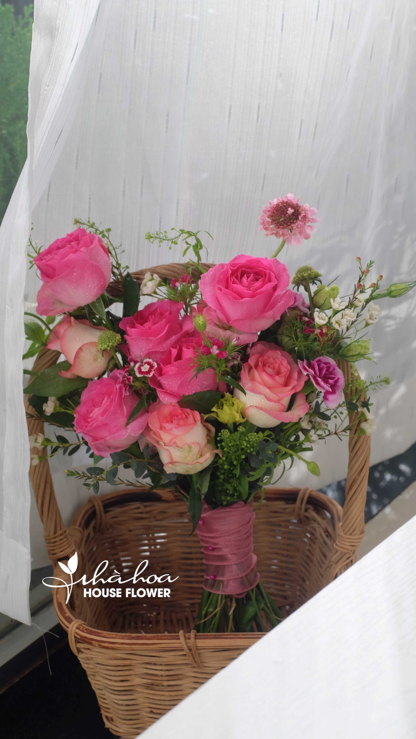 BÓ HOA CƯỚI HỒNG MIX