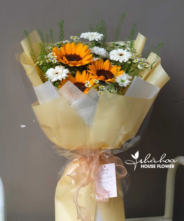 Bó hoa hướng dương mix