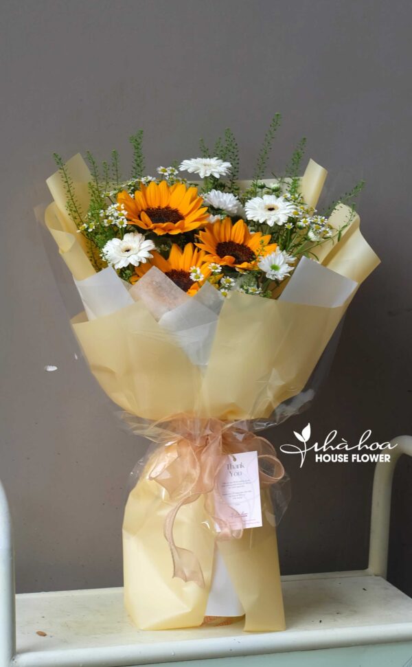 Bó hoa hướng dương mix