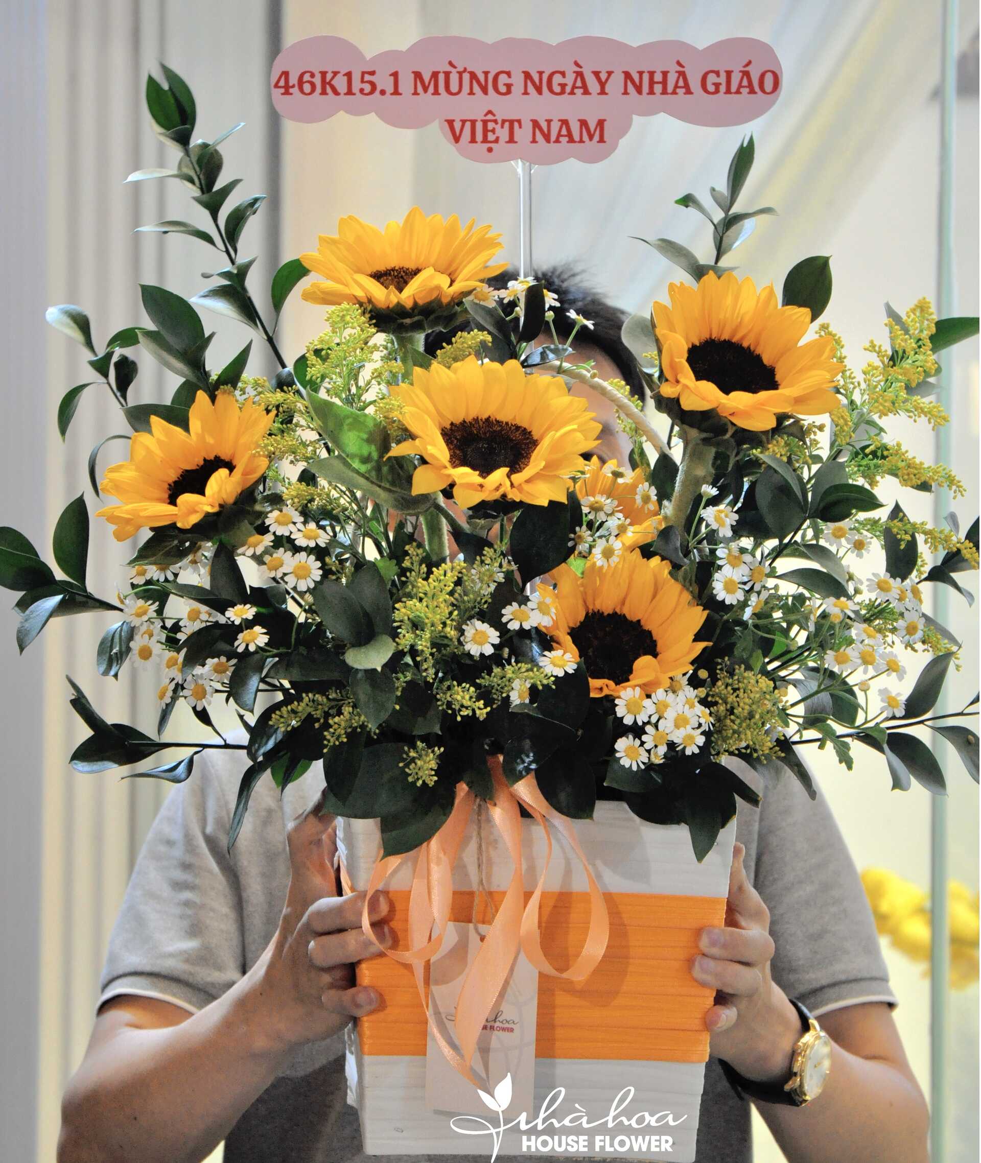 LẴNG HOA HƯỚNG DƯƠNG MIX CÚC TANA-LH26
