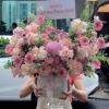 LẴNG HOA HỒNG HỶ TRỨNG MIX CÚC MẪU ĐƠN, ĐỒNG TIỀN