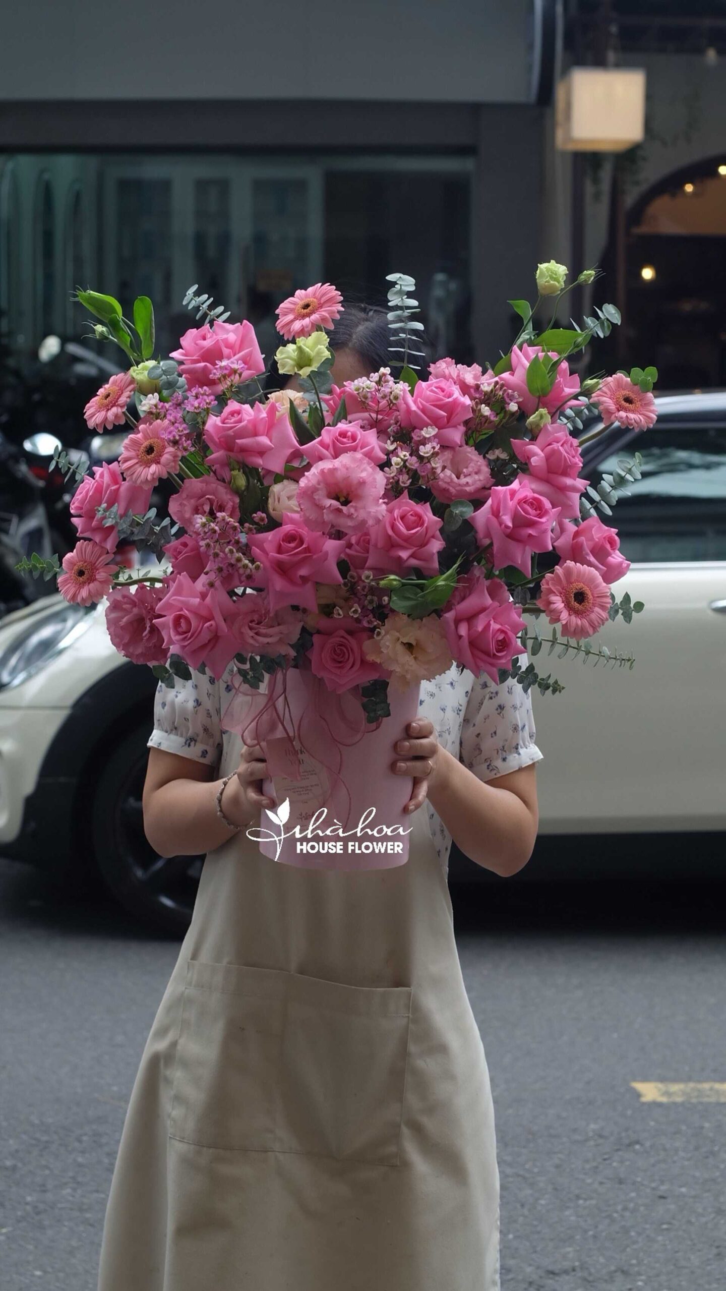 LẴNG HOA HỒNG SEN ĐẠI MIX ĐỒNG TIỀN-LH22